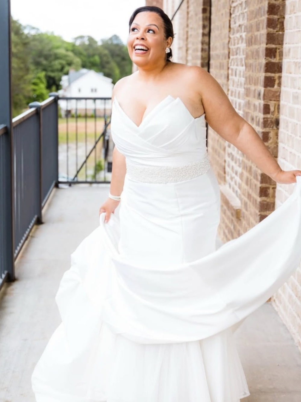 Justin Alexander 88148 Wedding Dress Size 22 Ivory Off Shoulder Trumpet Gown